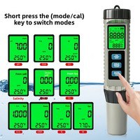 Testeur de qualité de l'eau 8-en-1 MF-X81 (Chine) directement de l'usine, mesure la température, les TDS, l'EC, le pH, l'ORP, le chlore et la salinité