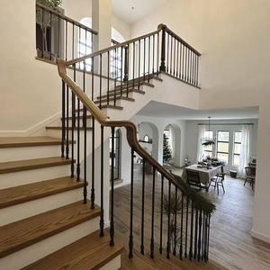 Personnalisé Moderne <span class=keywords><strong>Bois</strong></span> Bande de Roulement Main Courante Fin Poteau Fer Balustre Boulon-Assemblage DIY pour <span class=keywords><strong>Escalier</strong></span> Durable Sûr Minimaliste - Product Image 5