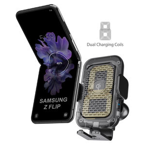 Soporte de teléfono de coche de <span class=keywords><strong>carga</strong></span> rápida portátil inteligente de bobinas dobles y cargador inalámbrico para <span class=keywords><strong>Samsung</strong></span> Galaxy Z Flip - Product Image 3