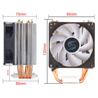 Ventilateur de refroidissement d'air pour PC de bureau gaming, dissipateur thermique CPU 12V 4 broches à 4 tubes en cuivre, avec éclairage RGB et matériau plastique
