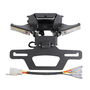 ขายึดป้ายทะเบียนมอเตอร์ไซค์ Aprilia RS660 Tuono RSV4 สีดำ พร้อมไฟ LED ปรับระดับได้ แบบด้าน - Product Image 1