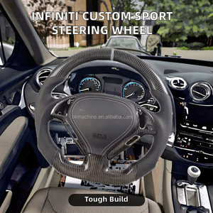 Volant de sport en cuir perforé en PVC personnalisé en fibre de carbone pour <span class=keywords><strong>Infiniti</strong></span> G25 <span class=keywords><strong>G37</strong></span> G35 EX35 EX37 Q40 2017-2015 Modèle Q50 - Product Image 2