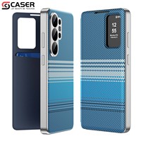 Penutup Flip Dompet Kulit Ramping untuk Samsung S22-26 Anti Selip Anti Sidik Jari Perlindungan Seluruh Bodi Pembuangan Panas Tahan Aus