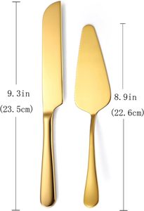 2-Piece Stainless Steel <b>Wedding</b> <b>Cake</b> Knife and Server Set with Eco-Friendly Reusable Design Gift <b>Box</b> Included for Parties - Product Image 2