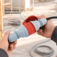 Prise industrielle CEE rouge 32A 400V 3P+N+E IP44 résistante aux éclaboussures 5 broches 3 phases pour les chantiers de construction et les ateliers