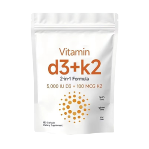 Capsule di <span class=keywords><strong>Vitamina</strong></span> <span class=keywords><strong>D3</strong></span> K2, Integratore in Softgel per il Supporto Immunitario e Osseo - Product Image 1