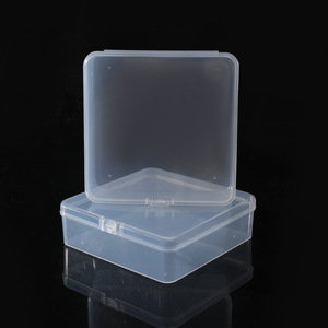 Transparent Square PP <b>Plastic</b> <b>Storage</b> Box 11X11X3Cm With Lid For Jewelry Stationery Small Parts Packaging - Product Image 3