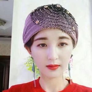 fashion elastic sweatshirt, pearl Islamic Muslim women's headscarf, Indian <b>hat</b>, headscarf - Product Image 5