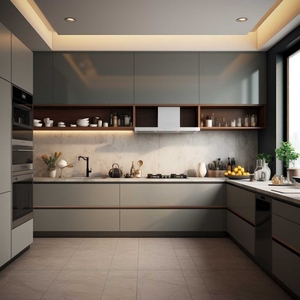 Gabinetes de <span class=keywords><strong>Cocina</strong></span> Económicos Runwood, Juego de Gabinetes de <span class=keywords><strong>Cocina</strong></span> Modernos Personalizados, Montados en la <span class=keywords><strong>Pared</strong></span>, en Forma de L, de Madera Modular - Product Image 5