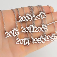 Collares de cadena con colgante digital deportivo de acero inoxidable, diseño de nicho para mujer, OEM de fábrica, para exportación, regalos al por mayor