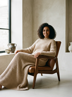 Robe longue maxi en maille côtelée respirante style Dubaï 2026 pour femme – Mode Moyen-Orient