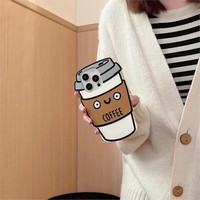 Coque de téléphone 3D en forme de tasse à café, adaptée aux iPhone 15 Plus 16 11 12 13 14 Pro Max, coque arrière protectrice en silicone souple