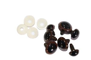 Occhi giocattolo di peluche colori iniezione occhi di cristallo marrone di sicurezza in plastica - Product Image 3