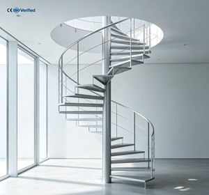 Escalera Espiral de Acero de Doble Viga para Exteriores a Precio de Fábrica, Escalera Curva Personalizada, Escalera Espiral de Hormigón - Product Image 4