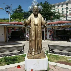 BLVE kustom taman Gereja Resin Katolik agama santo ayah kuningan perunggu Santo ayah St Padre Pio patung patung