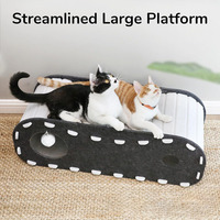 Tunnel pour chat en feutre durable, grand, pliable, interactif, avec boîte à balles moelleuses, pour chats adultes d'intérieur - Vente en gros