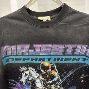 เสื้อยืดสีดำพิมพ์ลายกราฟิกหน้าหลัง ทรงเฮฟวี่เวท ผ้าฝ้าย 100% ซักแบบวินเทจ แขนสั้น สไตล์สตรีทแวร์ สำหรับผู้ชาย คุณภาพเยี่ยม - Product Image 6