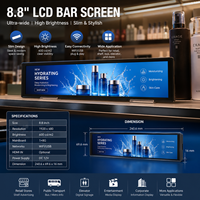 Pantalla LCD de 8.8 Pulgadas 1920x480 WiFi USB HD para Guía de Autobuses y Metros, Reproductor de Publicidad con Android 11