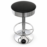 Tabouret de bar moderne orange rétro avec siège pivotant, structure chromée, base à disque réglable par vérin à gaz, pour îlot de cuisine, bar à domicile, décoration de fête