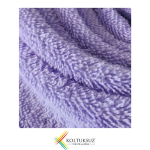 Tissu Velours Tissé Lourd en Coton Peigné 100% Couleur Violette, 350 g/m², Largeur 155 cm, pour Serviettes d'Hôtel de Luxe, Sacs et Robes - Vente en Gros - Product Image 1