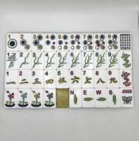 Jeu de Mahjong américain vintage en acrylique, motifs floraux, abeilles, fleurs de prunier, oiseaux, dragons, points de bambou, avec jokers