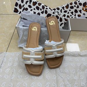 <span class=keywords><strong>Ciabatte</strong></span> da <span class=keywords><strong>donna</strong></span> in <span class=keywords><strong>paglia</strong></span> intrecciata a punta tonda e suola piatta - Product Image 4