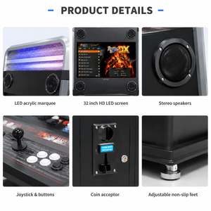 Máquina de Juegos Arcade Vewlix de 32 Pulgadas al por Mayor, Gabinete Metálico, Consola Profesional de 8 Botones con Soporte en Inglés para Centros de Juego - Product Image 6