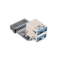 Convertisseur de prise USB 3.0/3.1 pour ordinateur de bureau, connecteur de carte mère 19PIN 20PIN, adaptateur double USB femelle