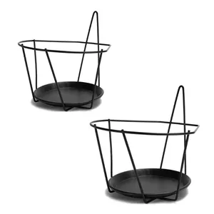 Iron Art Hanging Basket Flower Pot Holder Balcony Rail Potted Plant Rack Planter XX9B