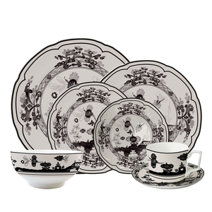 <span class=keywords><strong>Service</strong></span> de table vintage en porcelaine fine Chinoiserie Sauge Noire, assiette de présentation en céramique à motif floral rétro, tasse à café et bol en porcelaine pour hôtel - Product Image 6