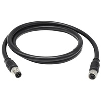 Câble d'alimentation blindé surmoulé M12 à code T 4 broches, connecteur mâle-femelle IP67 IP68 - Température de fonctionnement -25 +85