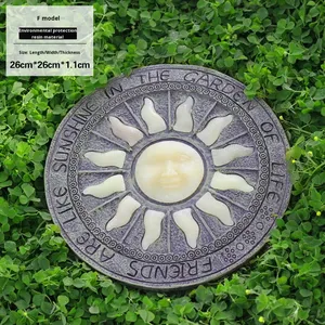 레진 빌라 잔디 발판 스텝 스톤 형광 정원 마당 장식품 나비 및 고양이 패턴 포함 - Product Image 6