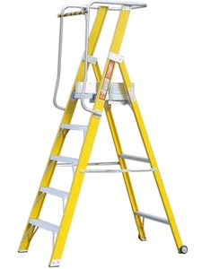 7 bước không dẫn điện sợi thủy tinh một khung có thể gập lại cách nhiệt nền tảng thang với CE - Product Image 2