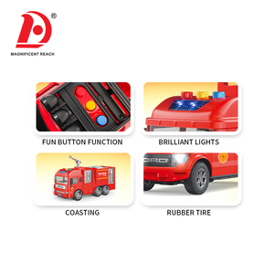 Ensemble de jouets de sauvetage incendie à inertie pour enfants, 4 pièces, <span class=keywords><strong>camion</strong></span> de pompiers à friction, hélicoptère, kit de véhicules de jeu de <span class=keywords><strong>pompier</strong></span> urbain pour garçons, cadeau - Product Image 3