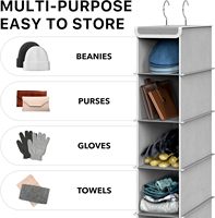 Organisateur suspendu Simple Houseware Portable 2 Pack 10 étagères en tissu non tissé gris