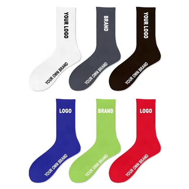 socks custom crew sports socks cotton men's logo socks