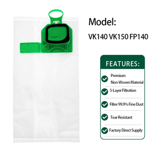 Sacchetti per aspirapolvere in tessuto non tessuto a 5 strati per <span class=keywords><strong>Folletto</strong></span> VK140 VK150 FP140, per uso camper e auto, con flangia verde - Product Image 1