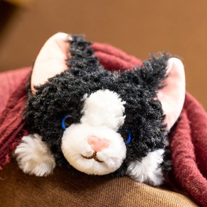 Healing-Style Lying <strong>Black</strong>-<strong>and</strong>-<strong>White</strong> Devon Rex Plush Doll Cute <strong>Cat</strong> <strong>Stuffed</strong> Toy Perfect Gift for Kids Home Decoration - Product Image 5