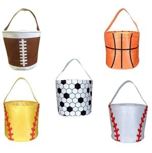 Sac fourre-tout de sport personnalisé pour Halloween, en toile brodée, style boutique, pour le rangement de bonbons et de friandises de football, idéal pour la collecte de bonbons ou comme seau de rangement. - Product Image 1