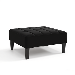 Poggiapiedi in Velluto Nero, Durezza Media, Rivestimento in Poliestere, Arredamento Moderno Contemporaneo per Soggiorno - Product Image 1