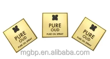 Stiker Logo Label merek klasik atau Mewah Paket botol parfum aluminium logam 3D kustom OEM ODM