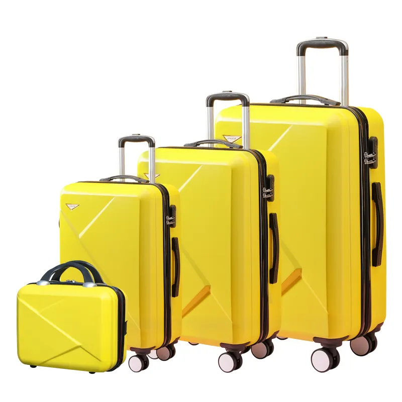 Logo printing luggage sets abs hard shell suitcase set travel trolley luggage bag