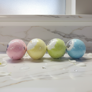 KORMESIC 80g Bombas <span class=keywords><strong>de</strong></span> Baño Naturales con Fragancia a Rosa Oceánica, Manzanilla y Té Verde, Etiqueta Privada al por Mayor, Bombas <span class=keywords><strong>de</strong></span> Baño Arcoíris - Product Image 1