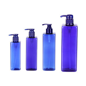 Bomba de loción azul de 100ml, botella cuadrada biodegradable para champú, dispensador de jabón líquido, botella de plástico para champú - Product Image 1