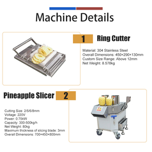 Línea de Procesamiento de Piña a Pequeña Escala, Máquina Peladora de Piña, Cortadora de Cabeza y Cola, Rebanadora de Piña - Product Image 3