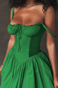 Kadınlar için yaz spagetti kayışı elbiseler 2023 seksi bir çizgi beyaz elbise Mini dantel up tatil parti elbise yüksek kalite - Product Image 2