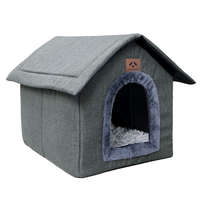Lit d'intérieur pliable pour chat avec coussins lavables Lit chaud pour nid de couchage pour petit chien