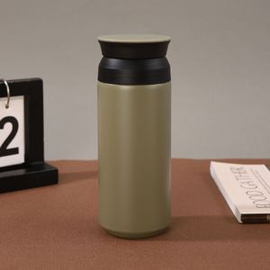 Mug isotherme en acier inoxydable 304 de 350 ml, design Harajuku, avec infuseur à thé, poignée simple, couvercle plat, tasse de voyage pour femmes - Product Image 6