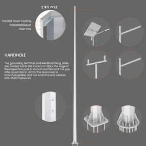 Poteaux d'éclairage de rue octogonaux en acier inoxydable galvanisé à chaud de 6 m, 8 m, 9 m, 10 m, 11 m, 12 m, LED, jardin, route, autoroute, étanches - Product Image 2