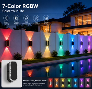 Lámpara Solar Moderna <span class=keywords><strong>de</strong></span> Pared con Iluminación Arriba/Abajo, Aplique LED Impermeable para Jardín, Balcón, Valla, Patio <span class=keywords><strong>Exterior</strong></span> - Product Image 4
